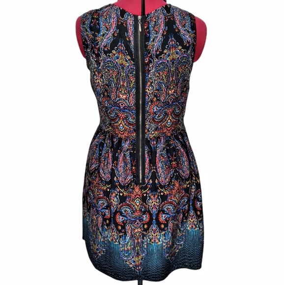 BeBop Black Paisley Boho Large Sleeveless Mini Dress - Picture 5 of 12